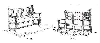 Garden seats from The Art and Craft of Garden Making by Romanticism