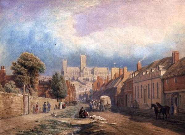 The High street Lincoln by Romanticism