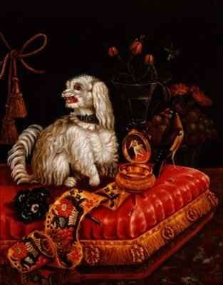 Poodle on a Cushion by Romanticism