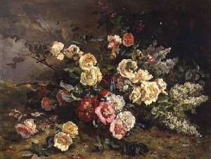 Still life with flowers by Romanticism