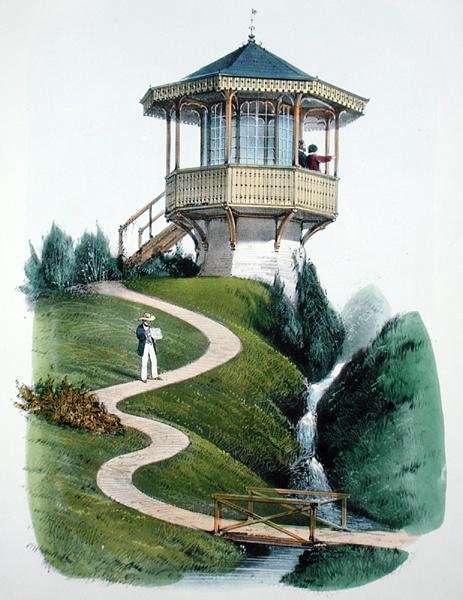 Belvedere of Montigny, from Habitations Champetres, published c.1855 by Romanticism