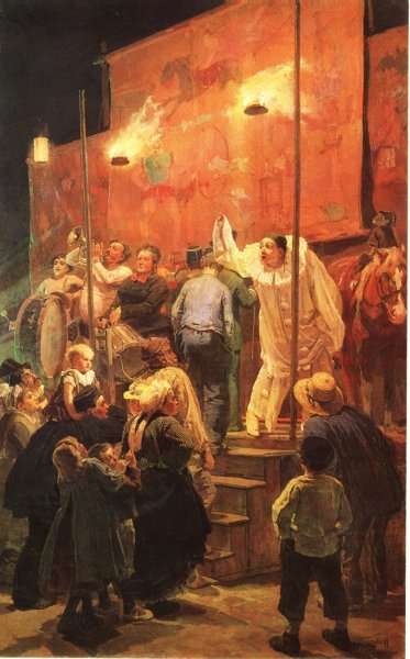 Acrobats in Paris suburb, 1877 by Romanticism