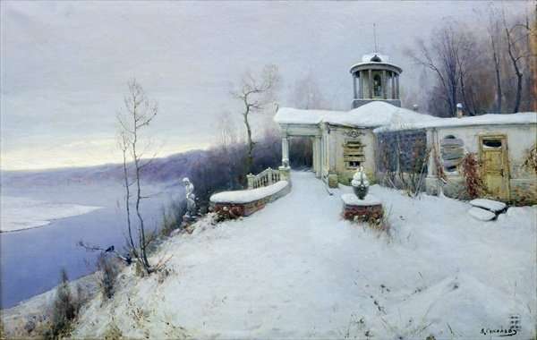 A deserted manor house by Romanticism