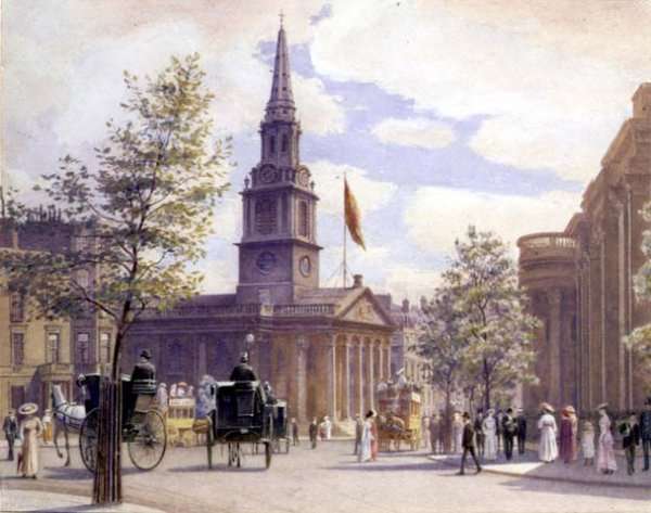 St. Martins in the Fields, London, 1902 by Romanticism