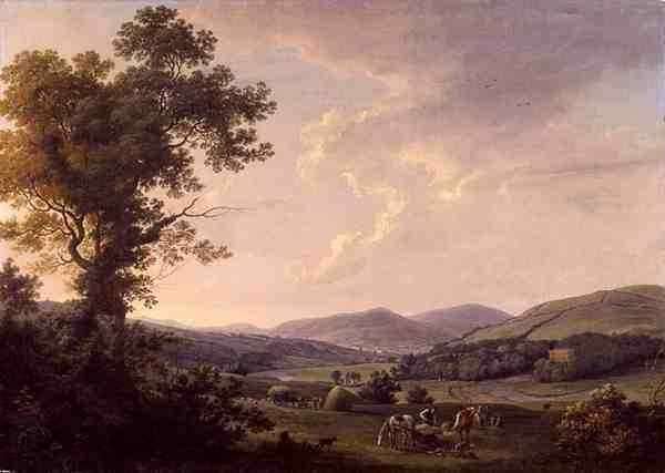 Landscape with Haymakers and a Distant View of a Georgian House by Romanticism