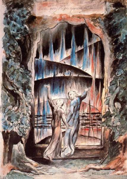Dante and Virgil at the Gates of Hell (Illustration to Dante's Inferno) by Romanticism