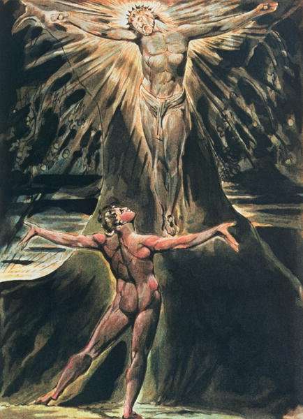 Jerusalem The Emanation of the Giant Albion- plate 76 Albion before Christ crucified on the Tree of Knowledge and Good and Evil, 1804-20 by Romanticism