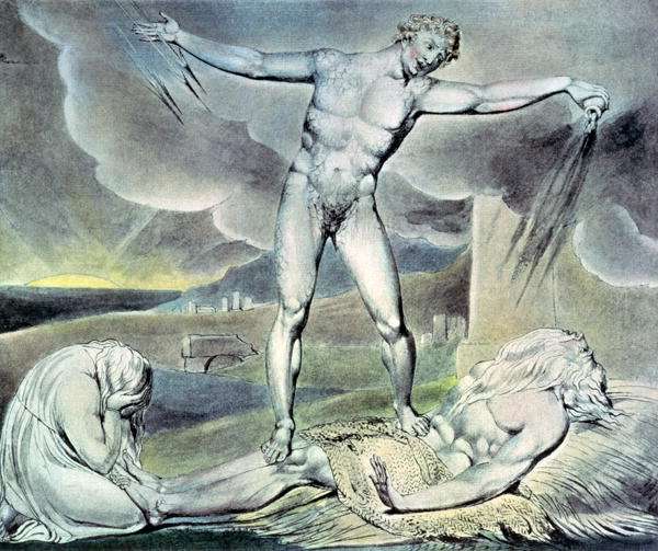 Illustrations of the Book of Job- Satan smiting Job with Sore Boils, 1825 by Romanticism