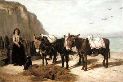 Waiting for Hire 1877 by Romanticism