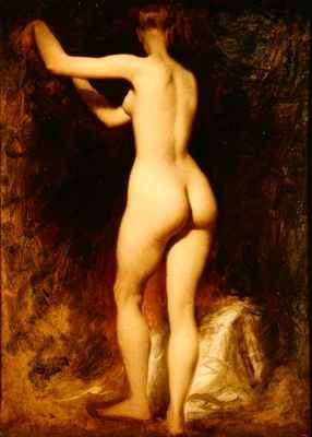 Female Nude from behind by Romanticism