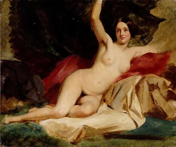 Female Nude In A Landscape by Romanticism