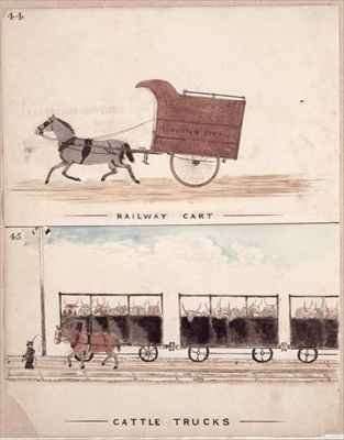 The Railway Cart and Cattle Trucks by Romanticism