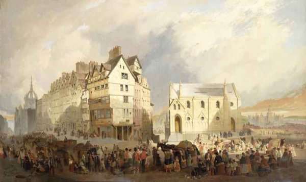 View of the Lawn Market Edinburgh by Romanticism