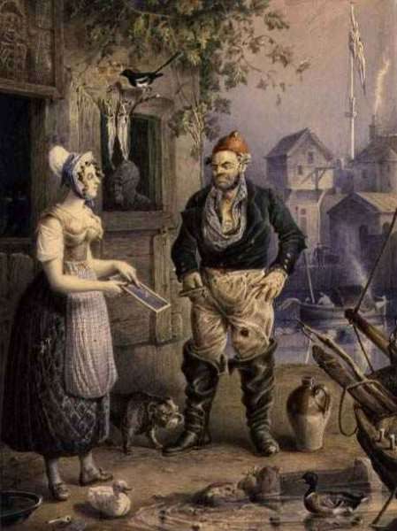 A Fisherman and a Maid by Romanticism