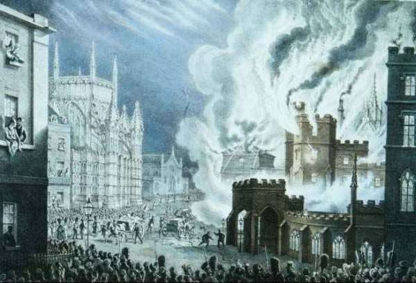 The Houses of Parliament on Fire by Romanticism