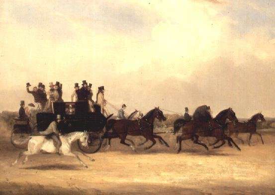 Coach and Four off to the Races by Romanticism