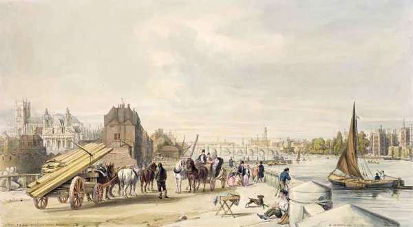 Lambeth and Westminster from Millbank by Romanticism