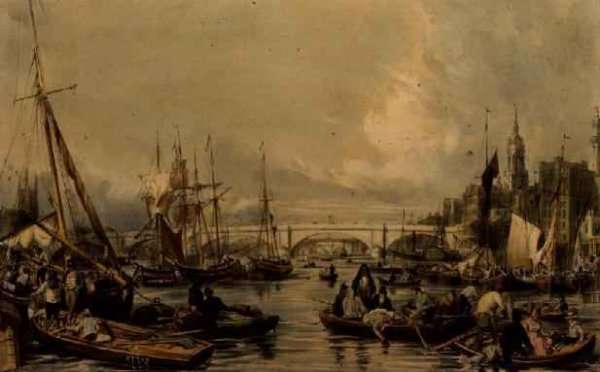 Pool Looking Towards London Bridge by Romanticism