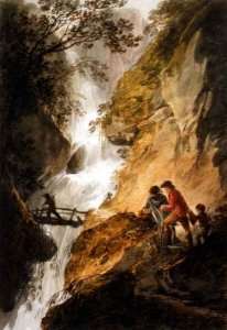 Landscape with a waterfall by Romanticism