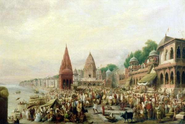 A View of Dasaswanadh Ghat, Benares, during the Dassera Festival by Romanticism