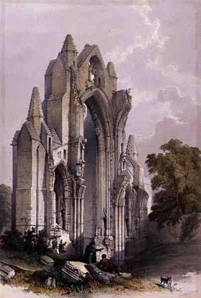 Guisborough Priory, Interior of the East End, from The Monastic Ruins of Yorkshire, engraved by George Hawkins 1819-52, 1842 by Romanticism