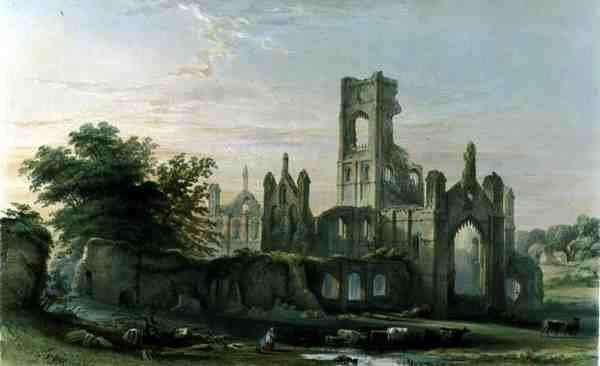 Kirkstall Abbey from the South East, from The Monastic Ruins of Yorkshire, engraved by George Hawkins 1819-52, 1842 by Romanticism