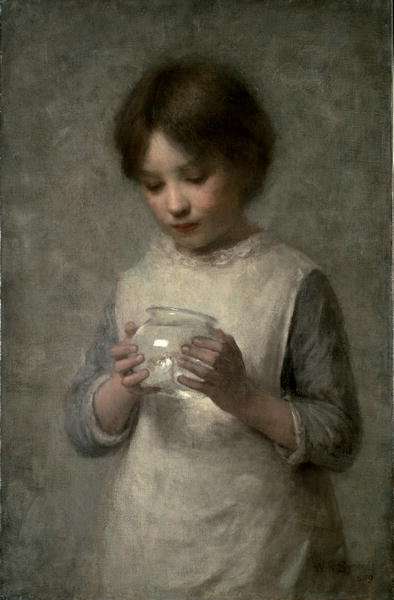 Girl with a Silver Fish, 1889 by Romanticism