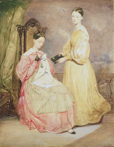 Portrait of Florence Nightingale (1820-1910) and her sister, Frances Partenope (d.1890) Lady Verney, 19th by Romanticism