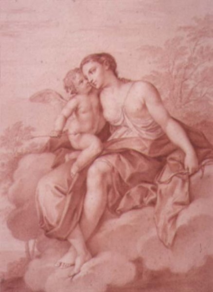 Venus Reclining on a Cloud, Embracing Cupid