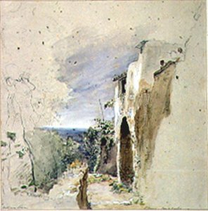 Littlehampton: Seashore Study with Children playing on the Sands