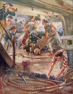 Our Captain Hailed the Frenchman Ho!, illustration from Ballads of Famous Fights, c.1900