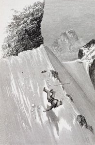 We Saw a Toe - It Seemed to Belong to Moore - We Saw Reynaud A Flying Body', from 'The Ascent of the Matterhorn by Edward Whymper, published 1860s-80s