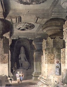 Portico of a Hindoo Temple, with other Hindoo and Mahomedan Buildings, from Volume II of Scenery, Costumes and Architecture of India, drawn by David Roberts 1796-1864 engraved by R.G. Reeve fl.1811-37 1830