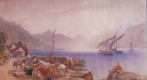 After the battle - a helmet before a stone gothic doorway, 1855