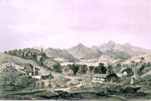Peacock Hill Coffee Estate with Gampola in the distance Ceylon 1864