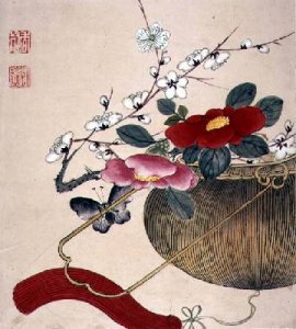 One of a series of paintings of flowers and insects 3