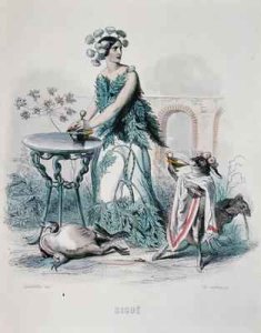 The Frog and the Ox illustration for Fables of La Fontaine 1621-95