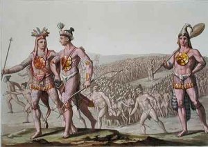 The Encounter between Hernando Cortes 1485-1547 and Montezuma II 1466-1520