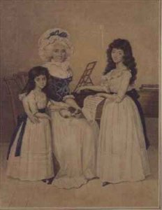 The Mansion of Peace Mrs Campell and her two Daughters beside a Pianoforte