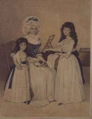 The Mansion of Peace Mrs Campell and her two Daughters beside a Pianoforte