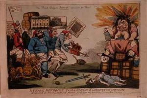 Cartoon of the French aristocratic emigres in England during the Revolution