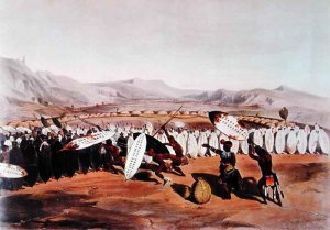 Zulu Kraal at Umlazi with Huts and Screens