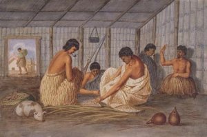 Interior of a New Zealand hut 1845