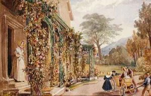 Field Head House  the Harden family with a Go Cart