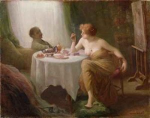 Model in the artists studio