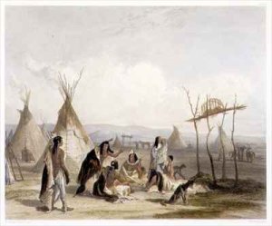 Funeral Scaffold of a Sioux Chief near Fort Pierre